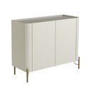 Ver imagem 2 de Buffet Bend 99 cm Porta Lisa Incolar Luna com Pé Dourado
