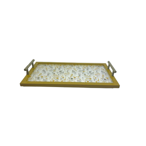Bandeja Decorativa Vidro E MDF - Mabruk