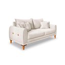 Ver imagem 6 de Sofá Living 2 Lugares 1,80m Livia Bouclê Pés de Madeira - Pallazio Cor:Off White