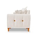 Ver imagem 2 de Sofá Living 2 Lugares 1,80m Livia Bouclê Pés de Madeira - Pallazio Cor:Off White