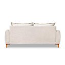 Ver imagem 3 de Sofá Living 2 Lugares 1,80m Livia Bouclê Pés de Madeira - Pallazio Cor:Off White