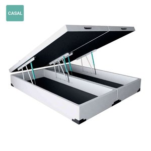 Cama Box Baú Casal Bipartida Sintético Branco 38x138x188 Rr Colchões