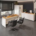 Ver mais imagens de Conjunto de Escritório Office 4 Peças Mesa Gaveteiro Balcão Armário Oslo