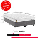 Ver imagem 3 de Cama Box Casal Bipartido Cinza+Colchão Life D33 Pillow Top Branco 56x138x188cm- e-Shop Casa