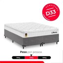 Ver imagem 5 de Cama Box Casal Bipartido Cinza+Colchão Life D33 Pillow Top Branco 56x138x188cm- e-Shop Casa