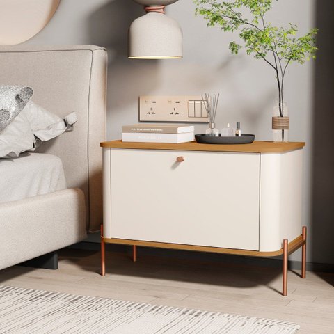 Mesa de Cabeceira Porto de Savana Off White Nature