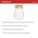 Ver imagem 3 de Pote Hermético de Borossilicato 850ml Transparente 13x8x8cm Mantimentos Cozinha