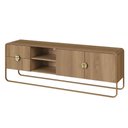 Ver imagem 1 de Rack Orgânico Luna Artesano 180 Cm (larg) em Mdp Hanover Duas Gavetas Base Metal Dourado