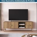 Ver imagem 4 de Rack Orgânico Luna Artesano 180 Cm (larg) em Mdp Hanover Duas Gavetas Base Metal Dourado