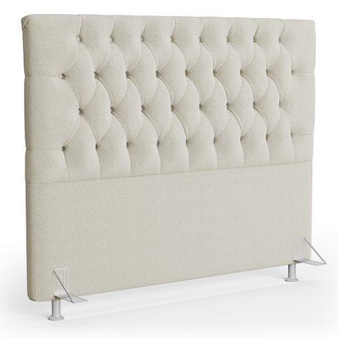Cabeceira Casal Queen Cama Box 160cm Cristal C16 Bouclê Bege - Mpozenato