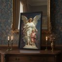 Ver imagem 3 de Quadro Anjo da Guarda da Criança 24x18cm Mold Preta