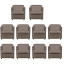 Ver imagem 1 de Kit 10 Poltronas Decorativa Reforçada Recepção Clinica Salão Suede Capuccino