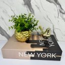 Ver imagem 4 de Livro decorativo New York + pássaro dourado + vaso cerâmico
