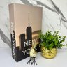Livro decorativo New York + pássaro dourado + vaso cerâmico - 2