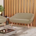 Ver mais imagens de Namoradeira 02 Lugares Suede Pés Palito Natural Marrom Rato
