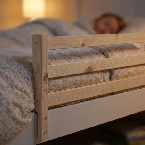 Grade Lateral de Proteção para Cama Infantil em Madeira Ideal para Quarto Infantil - Natural