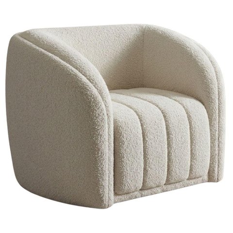 Poltrona Decorativa Organica Mehis Base Fixa Boucle Tce 1010 Moll