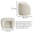 Ver imagem 3 de Poltrona Decorativa Organica Mehis Base Fixa Boucle Tce 1010 Moll