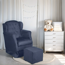Ver imagem 2 de Puff e Poltrona Amamentação Balanço Quarto Baby Suede Azul Marinho - Incasa Decor