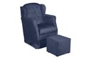 Ver imagem 1 de Puff e Poltrona Amamentação Balanço Quarto Baby Suede Azul Marinho - Incasa Decor