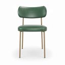 Ver imagem 7 de Kit 6 Cadeiras Sala de Jantar Lisa Pés Champanhe PU Verde m² - Monari Design