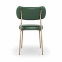 Ver imagem 6 de Kit 6 Cadeiras Sala de Jantar Lisa Pés Champanhe PU Verde m² - Monari Design
