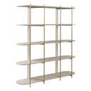 Ver imagem 1 de Estante Enya com 5 Prateleiras em MDF Off White e Estrutura em Metal Champanhe