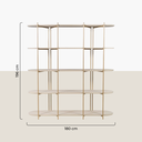 Ver imagem 3 de Estante Enya com 5 Prateleiras em MDF Off White e Estrutura em Metal Champanhe