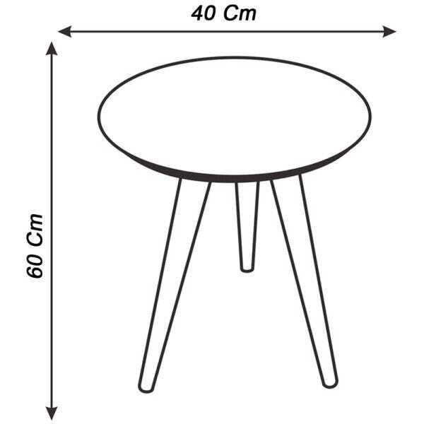 Mesinha de Canto Pé Palito Laqueada com Vidro 40cm o Tampo e Pés 50cm - 3