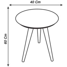 Mesinha de Canto Pé Palito Laqueada com Vidro 40cm o Tampo e Pés 50cm - 3
