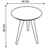 Mesinha de Canto Pé Palito Laqueada com Vidro 40cm o Tampo e Pés 50cm - 3