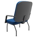 Ver imagem 6 de Kit 02 Cadeiras de Escritório Recepção com Braço Fixa Preta Magno P03 Crepe Azul - Lyam Decor