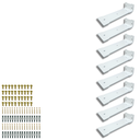 Ver imagem 1 de 8 Fixadores de Parede Mão Francesa para Prateleira 20cm Formato Largo Estilo Invertido Branco