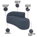 Ver imagem 3 de Sofá 4 Lugares Orgânico 220cm Morgan e 2 Poltronas Lua Suede Azul M D03 - D’Rossi