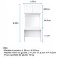 Ver imagem 4 de Escrivaninha com Painel e Aéreo 1 Gaveta 2 Portas MDF Altezza