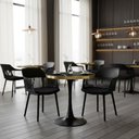 Ver imagem 2 de Conjunto Mesa de Jantar Redonda Majestic 70cm Preta com 2 Cadeiras Estofadas Marcela - Preto