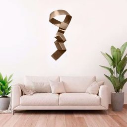 Decoração Escultura de Parede de Metal Exclusivo no Brasil Home Decor Bronze Escuro - 3