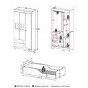 Ver imagem 2 de Jogo de Quarto Infantil com Minicama Montessoriana e Guarda-Roupa Ternura Multimóveis MP4831