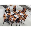 Ver imagem 3 de Kit 6 Capas Encosto de Cadeira de Ferro Tubular Cozinha e Jantar Malha Helanca Estampada:22 Geométri