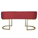 Ver imagem 3 de Banco Recamier Decorativa Luana Base Gold Veludo Vermelho - Montanaris Decor