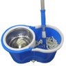 Balde Mop Esfregao Inox com Rodinhas Centrifuga de Limpeza para Casa Azul (bsl-mop-3) Braslu - 4