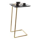 Ver imagem 1 de Mesa Apoio Lateral para Sofá Atenas Pé Dourado LarFlex:Laca Concreto