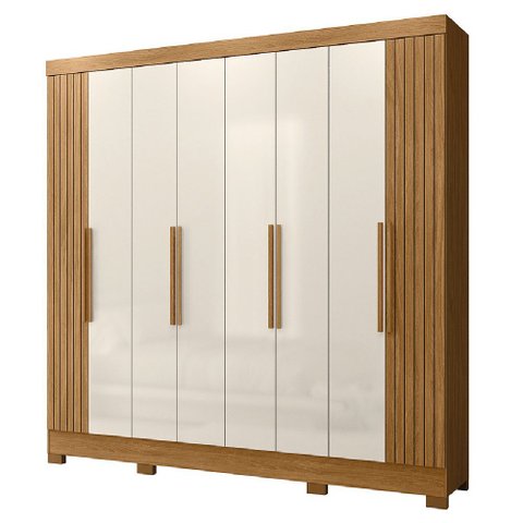 Guarda Roupas Casal Ripado 8 Portas 4 Gavetas Diamante Moval