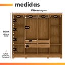Ver imagem 3 de Guarda Roupas Casal Ripado 8 Portas 4 Gavetas Diamante Moval
