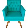 Poltrona Decorativa Larah Escritório Capitonê Azul Turqueza - 2