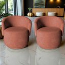 Ver imagem 7 de Kit 2 Poltronas Decorativa Beatriz Orgânica Bouclé Terracota