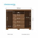 Ver imagem 4 de Cômoda Santos Andirá 2 Portas 4 Gavetas 1 Nicho Havana Master com Pés Jatobá