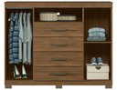 Ver imagem 3 de Cômoda Santos Andirá 2 Portas 4 Gavetas 1 Nicho Havana Master com Pés Jatobá