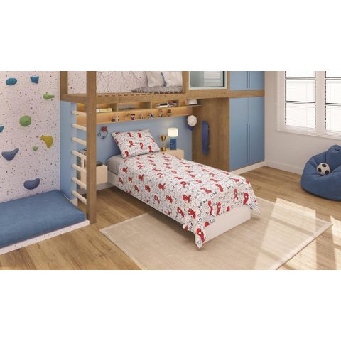 Jogo de Cama 100% Algodão Solteiro Estampado Spider Man 3 peças- Lepper