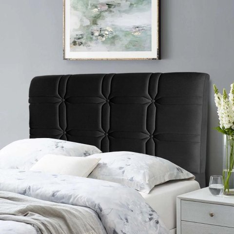 Cabeceira Cama Box Solteiro 98cm Suede Velut Preto - King House